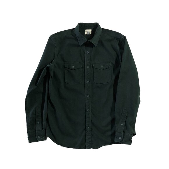 Old Navy Shirt Mens Size L Dark Green Regular Fit Coupe Standard Button Down - Picture 1 of 7